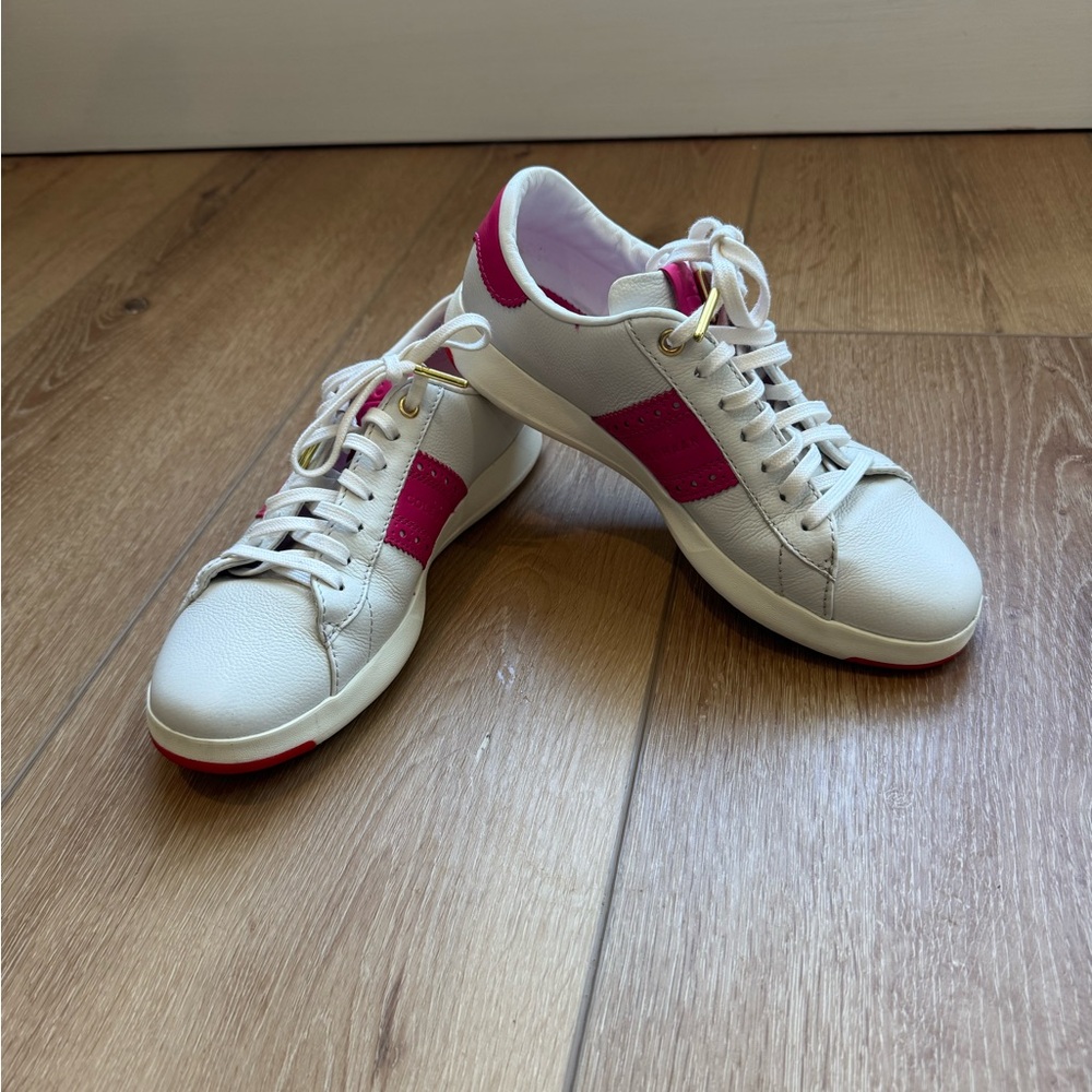 Cole Haan Grandpro White and Pink Sneakers